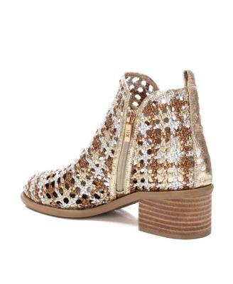 Women's Braided Booties with Side Zipper