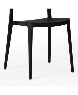 Outdoor Modern Stackable Plastic Patio Dining Chairs (Set of 2)