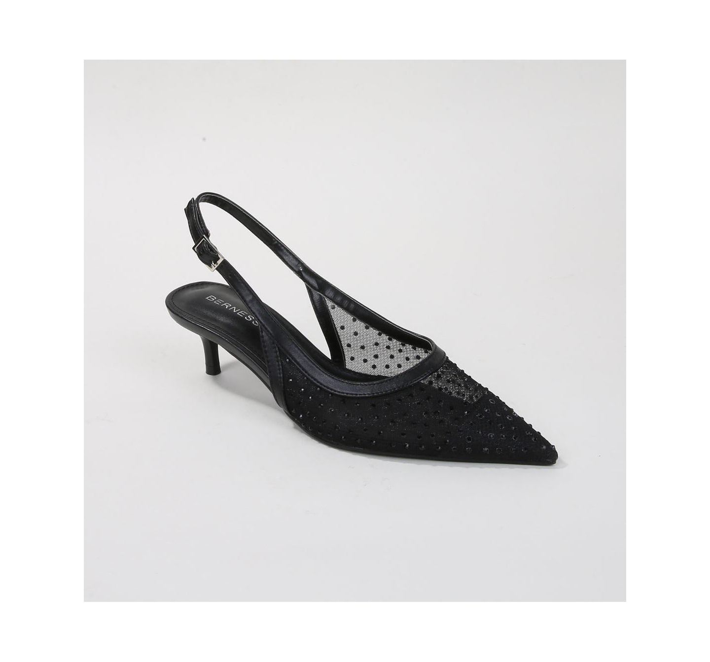 BERNESS Frida Rhinestone Studded Mesh Slingback, цвет: Чёрный — фото 1