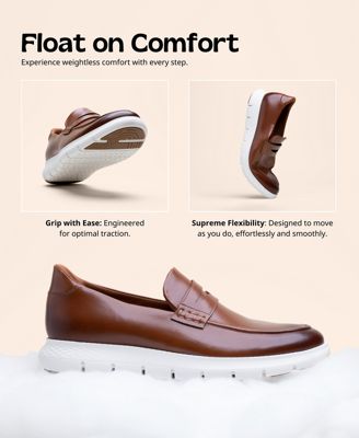 Men's Douglas Street Hands-Free Slip On Technology Lightweight Leather Penny Loafers