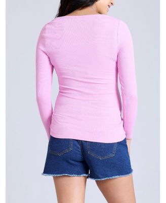 Maternity Square Neck Rib Knit Long Sleeve Tee - Motherhood