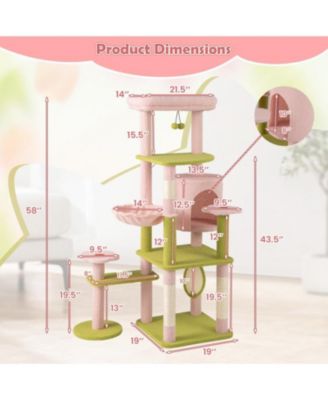 Multi-Level Aesthetic Floral Cat Tree Stylish & Cozy Kitten Tower for Indoor Cats