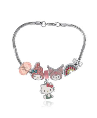 Sanrio Charm Bracelet Hello Kitty, My Melody & Kuromi, Rainbow Beaded Bracelet