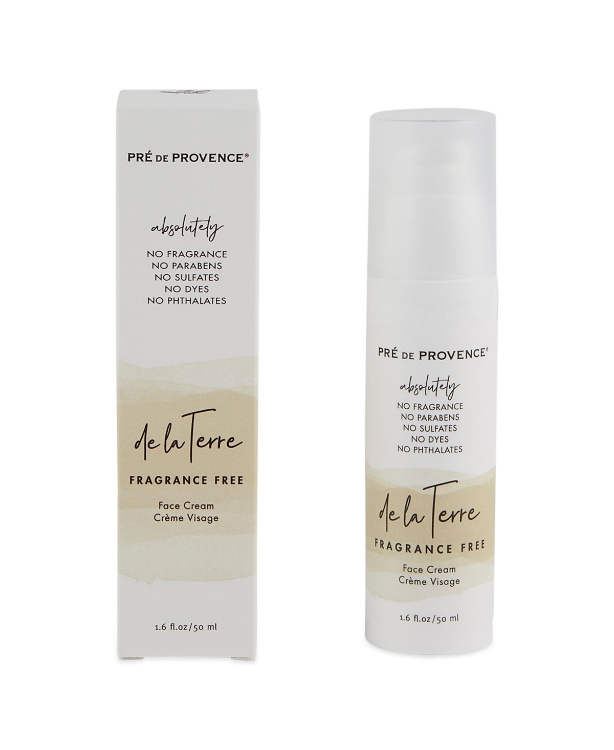 Pre de Provence de la Terre Unscented Face Cream 50ml, 50 Ml, Unscented - Unscented
