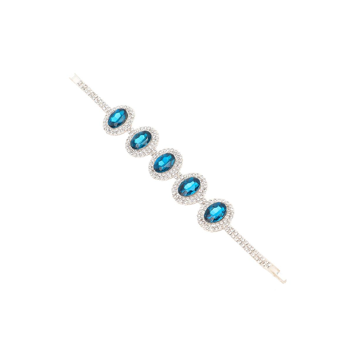 Oval Statement Bracelet - Blue