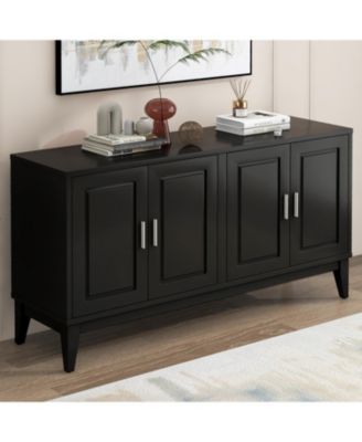 Streamdale 4-Door Sideboard Cabinet with Adjustable Shelf, Black
