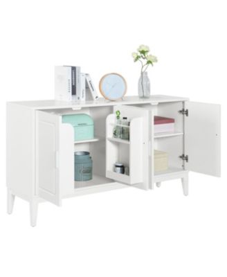 Streamdale White 4-Door Sideboard Cabinet with Adjustable Shelf
