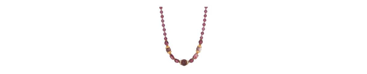 2028 Acrylic Glass Bead Strand Necklace In Purple
