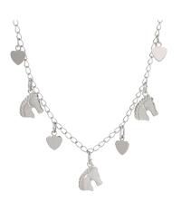 Silver-Tone Horse Heart Charm Necklace