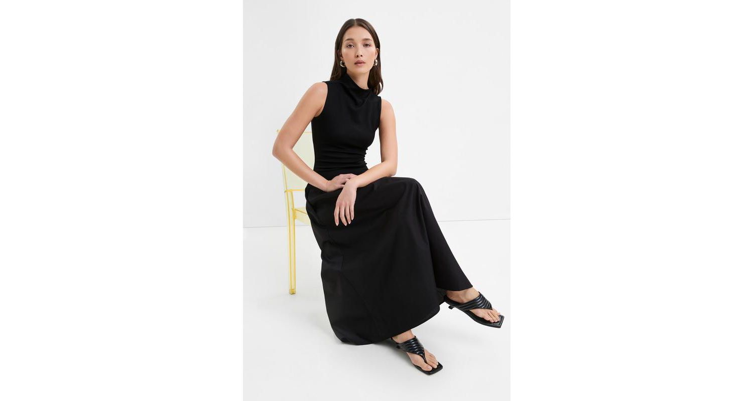 Women's Hutton Fitted Bodice Cotton A-Line Maxi Dress with Side Pocket