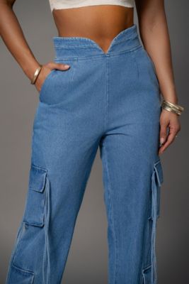 Women's Medium Wash Jacinda Denim Utility Pants