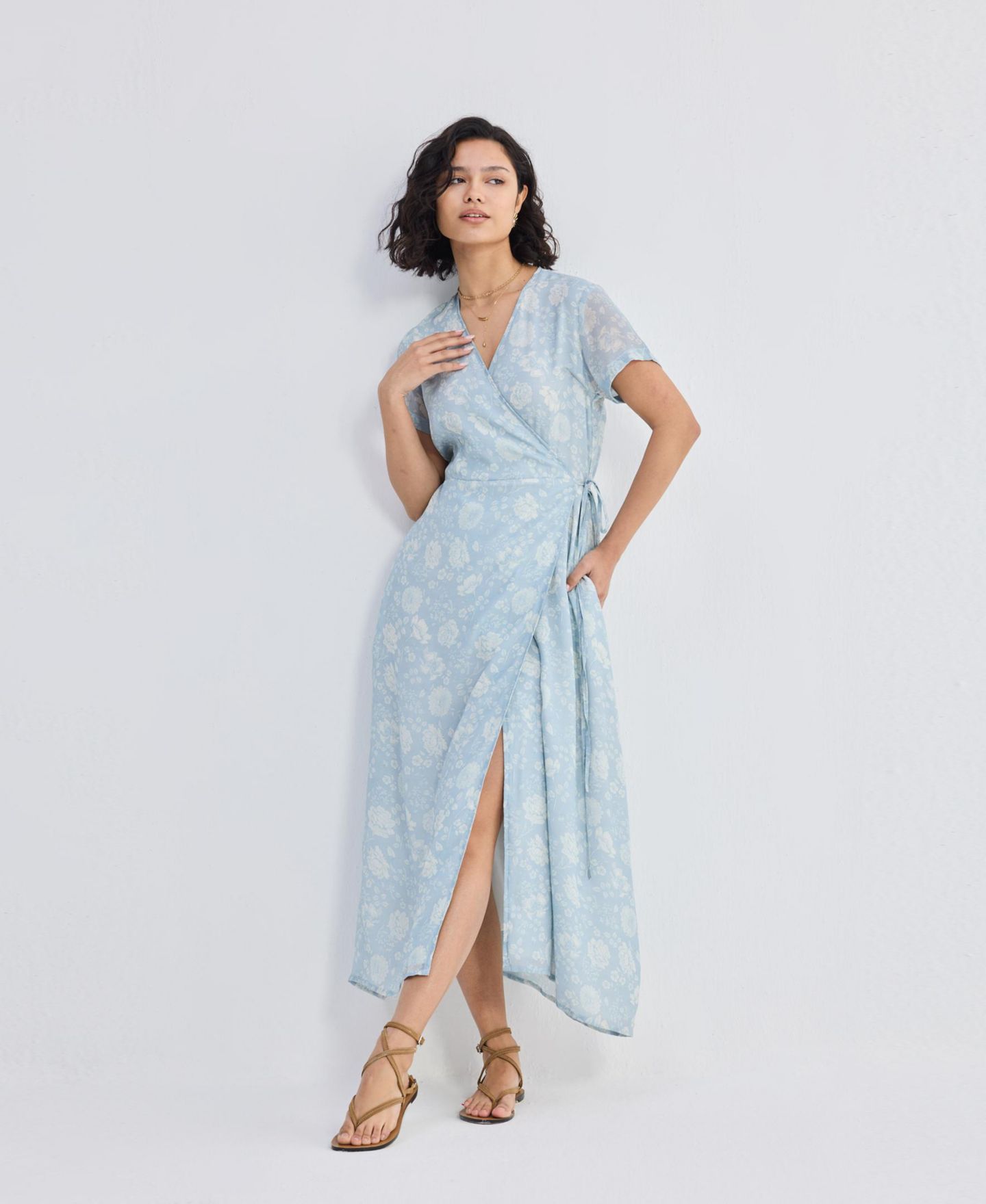 Женское платье Reistor Maxi Wrap in Florals, цвет: Синий — фото 3