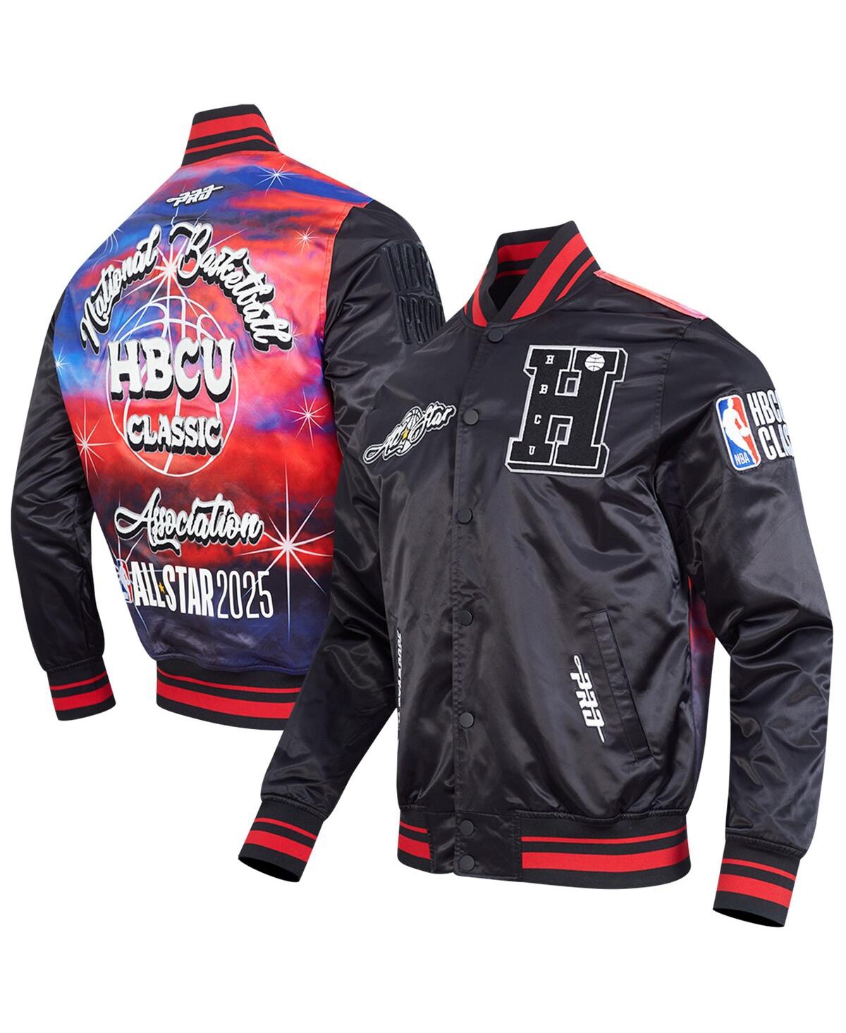 Men's and Women's Black 2025 Nba All-Star Game x Hbcu Full-Snap Satin Jacket - Black