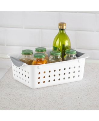 White Small Ultra Basket Durable Plastic Storage Organizer, (12 Pack)