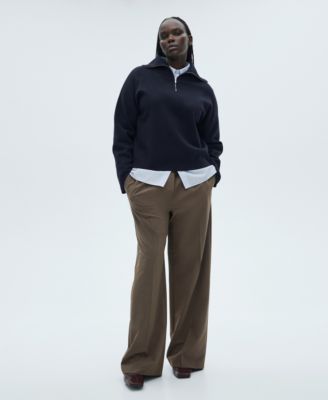 Women's Oversized Zip-Neck Sweater