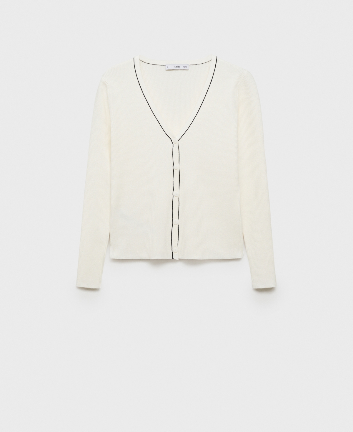 Mango V-neck Cardigan In Ecru