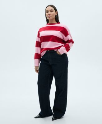 Women's Round-Neck Striped Sweater