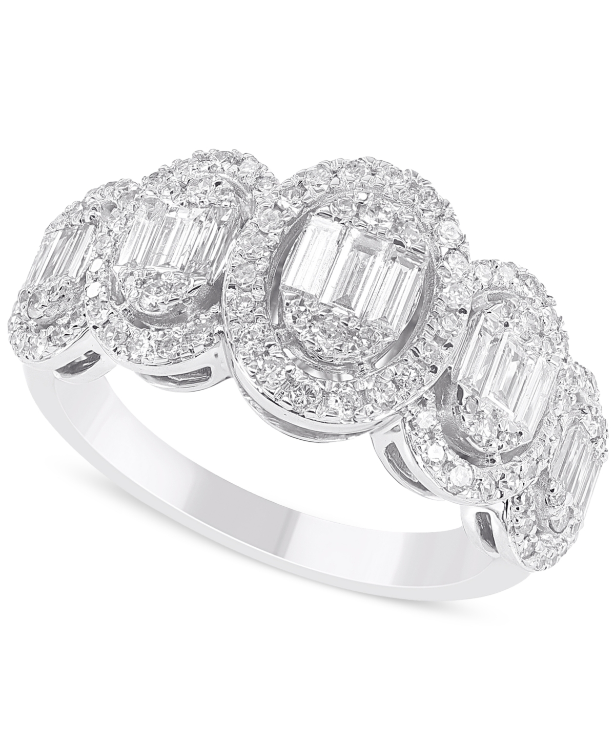 MACY'S DIAMOND CLUSTER STATEMENT RING (3/4 CT. T.W.) IN 14K WHITE GOLD 