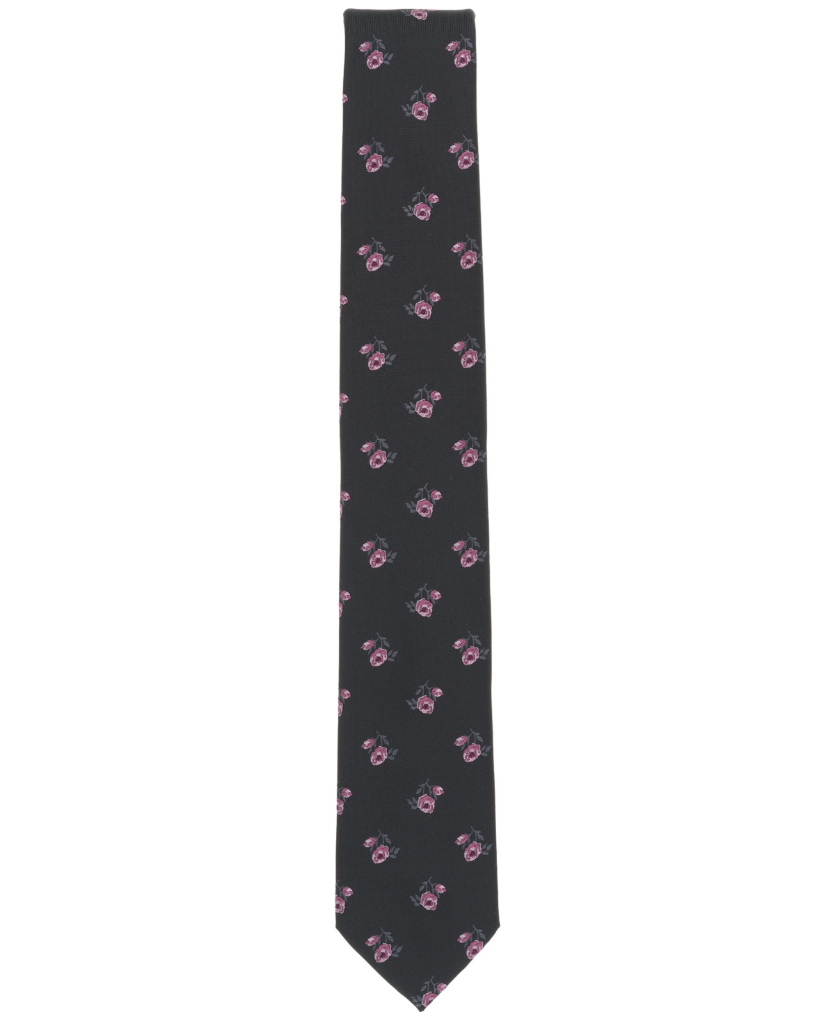 Bar Iii Men's Floral Tie, Exclusively At Macy's In Black