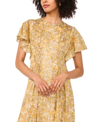 Women's The Rose Round-Neck Flutter-Sleeve Dress