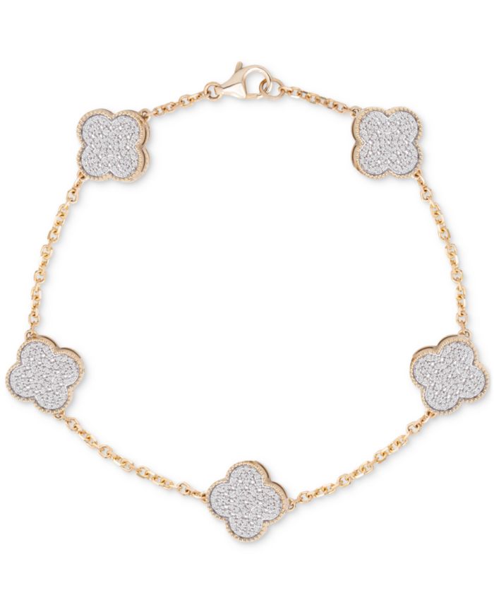 Men's Diamond Clover Flex Bracelet (1-1/4 ct t.w.) in 10k Gold