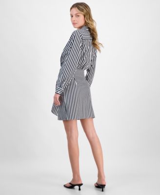 Women's Cotton Striped Collared Sheath Dress