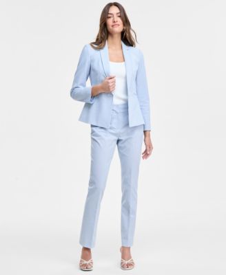 Women's Seersucker Jacket, Sweater Tank Top & Ankle Pants, Regular & Petite