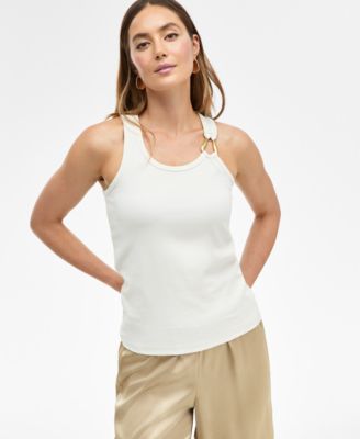 I.N.C. International Concepts - Women's Perfect Ribbed Hardware-Trim Tank Top
