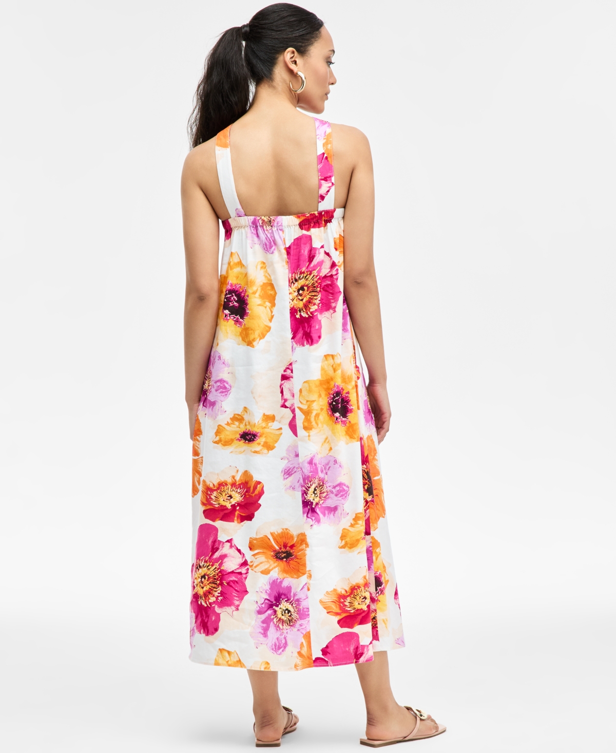 Inc International Concepts Women's Floral-print Linen-blend Maxi Dress, Exclusively At Macy's In Deima Blooms