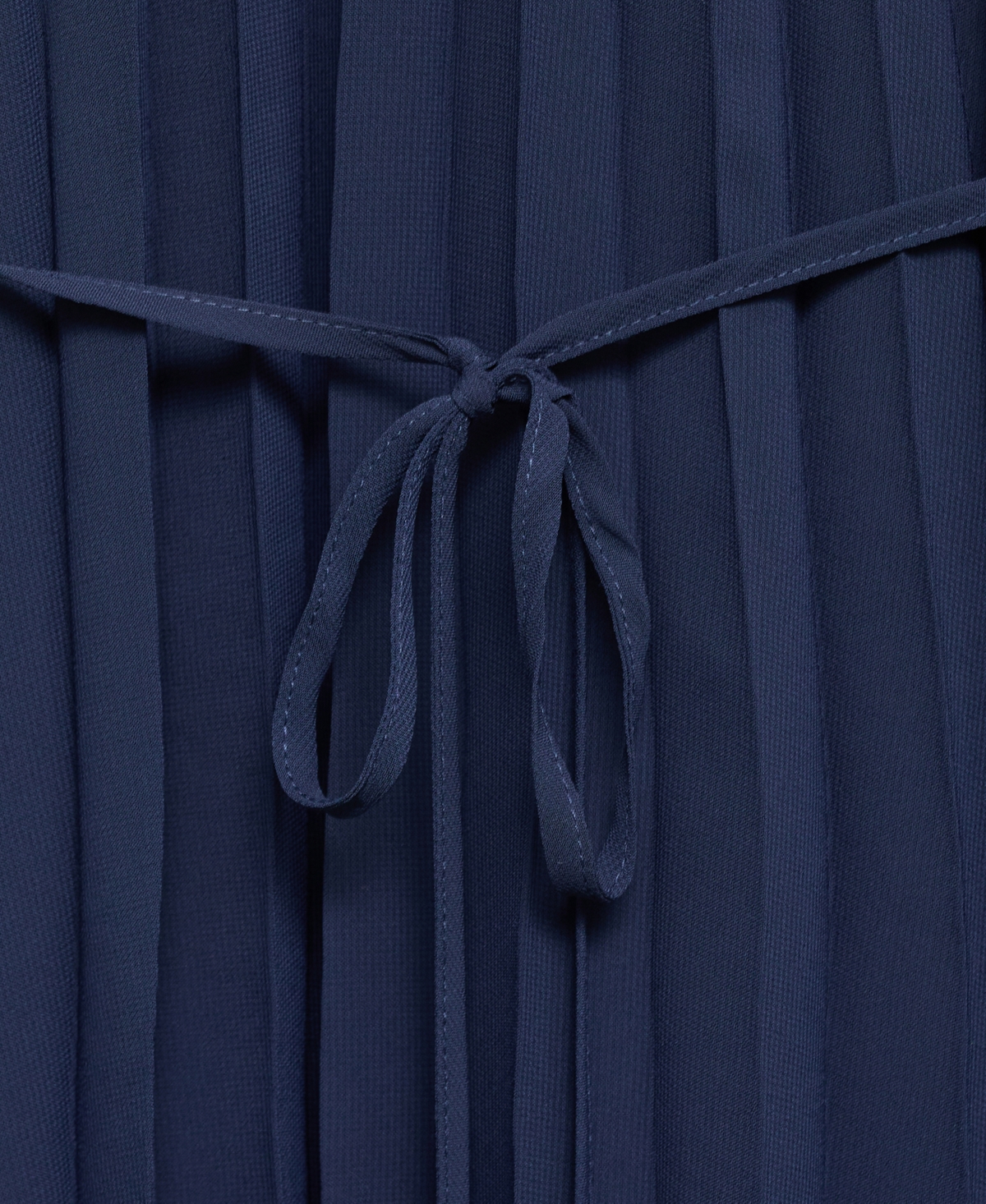 Shop Mango Women's Bow Belt Pleated Dress In Navy