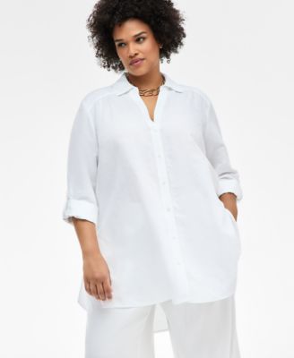 I.N.C. International Concepts - Plus Size Linen-Blend Tunic