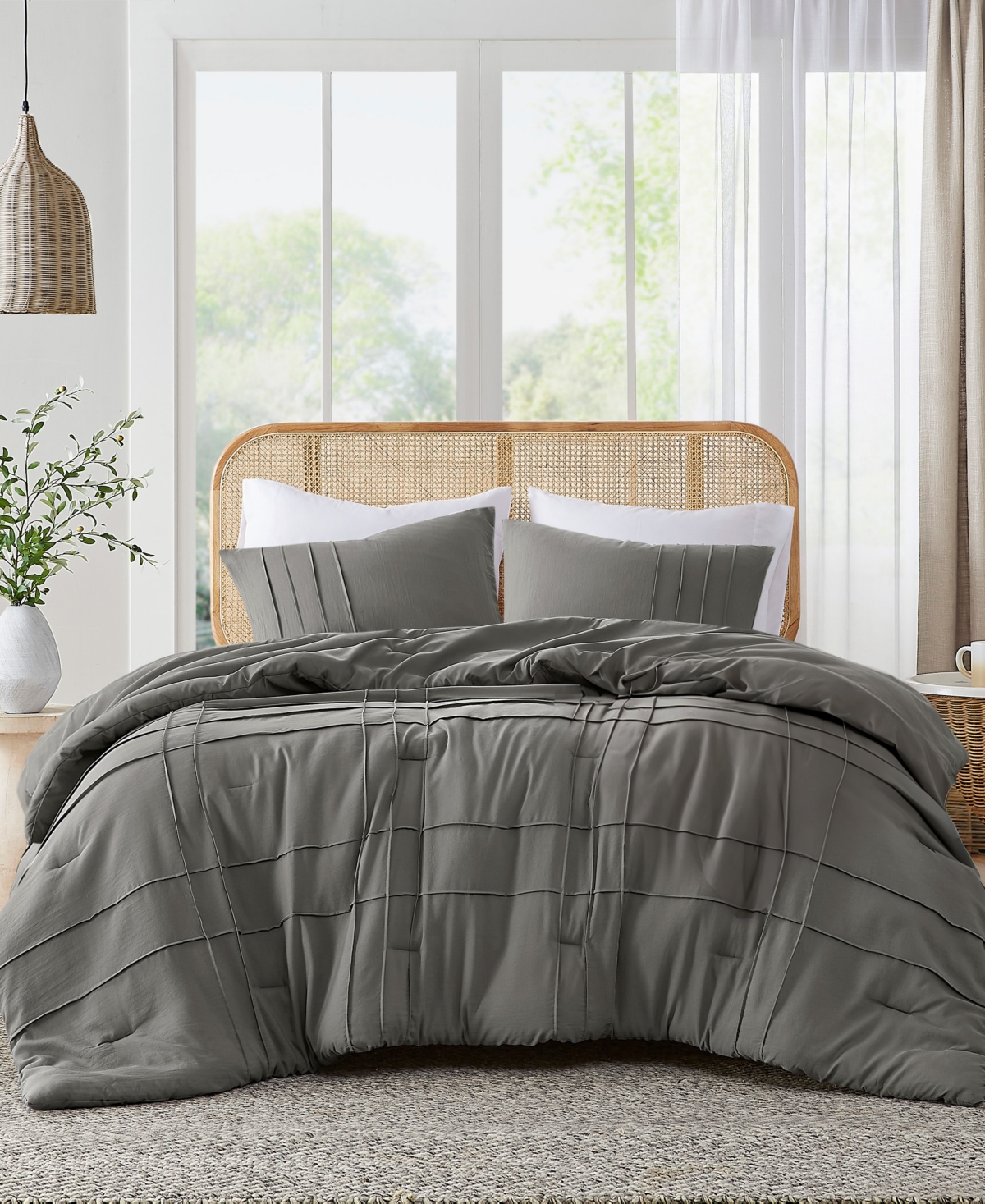 510 Design Porter Washed Pleated 2-pc. Duvet Cover Set, Twin/twin Xl In Gray