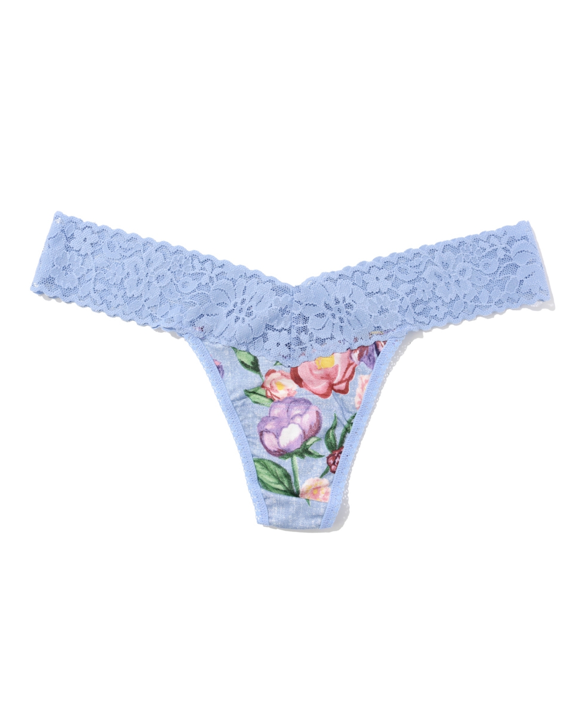 Hanky Panky Indigo Stripe Dreamease Original Rise Thong In Chatsworth House Gardens