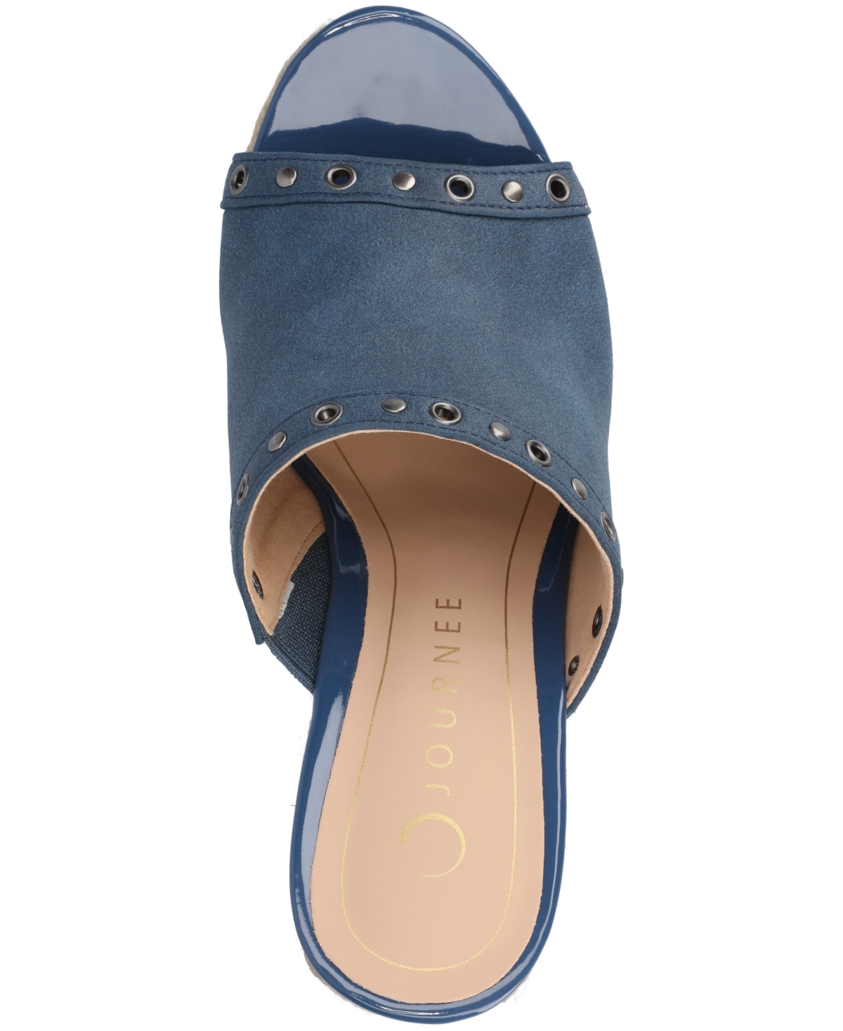 Shop Journee Collection Women's Yari Platform Espadrille Wedge Sandals In Navy