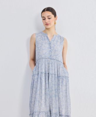 Women's The Perfect Resort Floral Midi in Periwinkle Blue