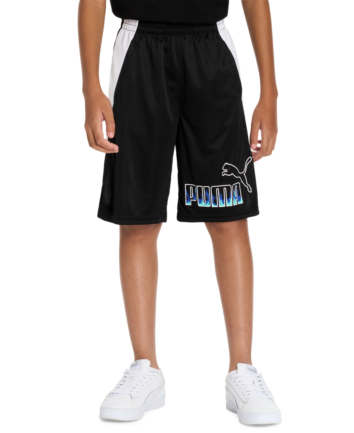 Puma Big Boys Logo Graphic Shorts In  Black