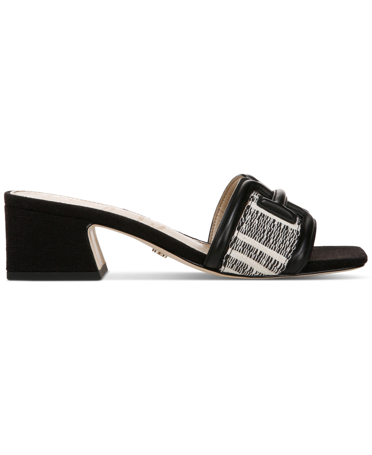 Shop Sam Edelman Women's Waylon Block-heel Slide Sandals In Black,natural