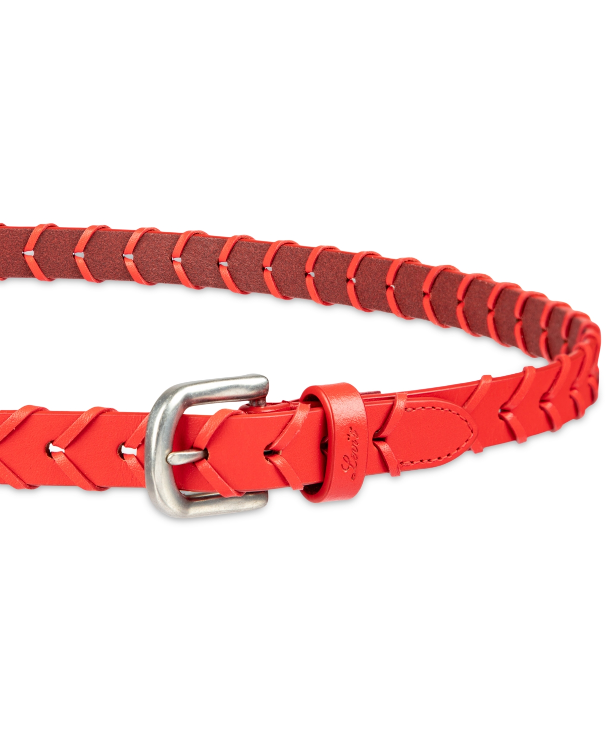 Levi's Women's Fully Adjustable Skinny Braided Genuine Leather Belt