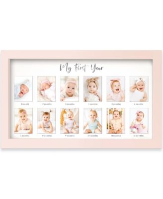 Nova Baby's First Year Photo Frame, 12 Months Newborn Baby Picture Frame, Monthly Birthday Milestone Collage