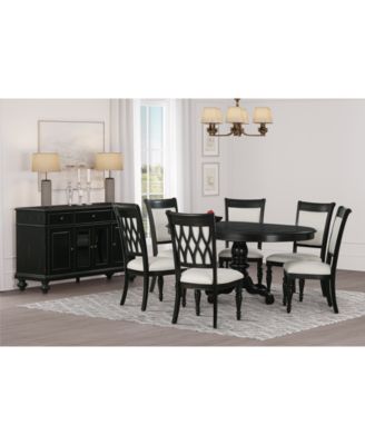 CLOSEOUT! Daria 7-Pc. Dining Set (Round Table & 6 Upholstered Back Side Chairs)