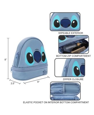 Stitch Big Face Blue Zippered Dome Cosmetic Case