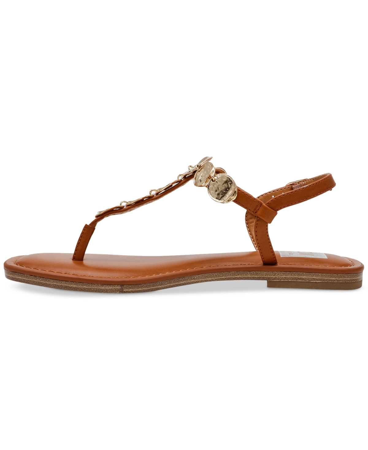 Dv Dolce Vita Women's Jaime Embellished Jewelry T-strap Flat Sandals In Tan