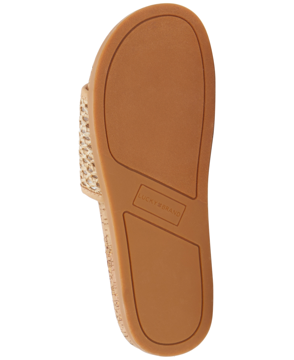 Shop Lucky Brand Women's Dylina Cork Platform Slide Sandals In Natural Raffia