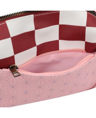Nezuko Metal Badge Women's Pink Crossbody Handbag