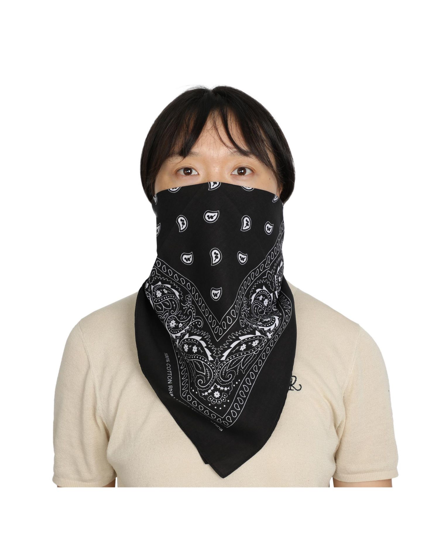Lightweight Black 22"x22" 6-Pack Bandana Set