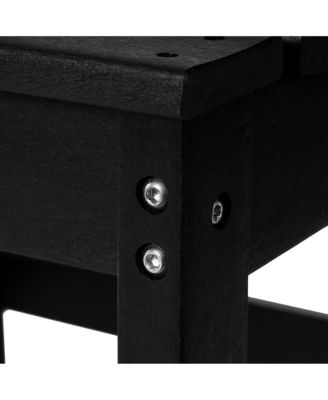 5-Piece HDPE Outdoor Square Patio Dining Table Set with Armless Side Chairs