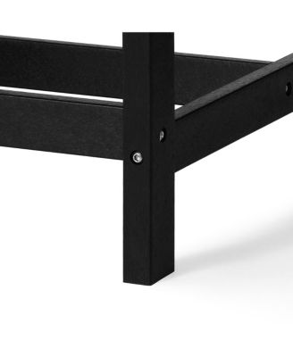 6-Piece Outdoor HDPE Rectangular Patio Dining Table Set with Bench