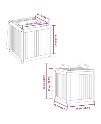 Patio Cushion Box 17.7&amp;quot;x17.7&amp;quot;x17.7&amp;quot;/20.9&amp;quot; Solid Wood Acacia and Steel