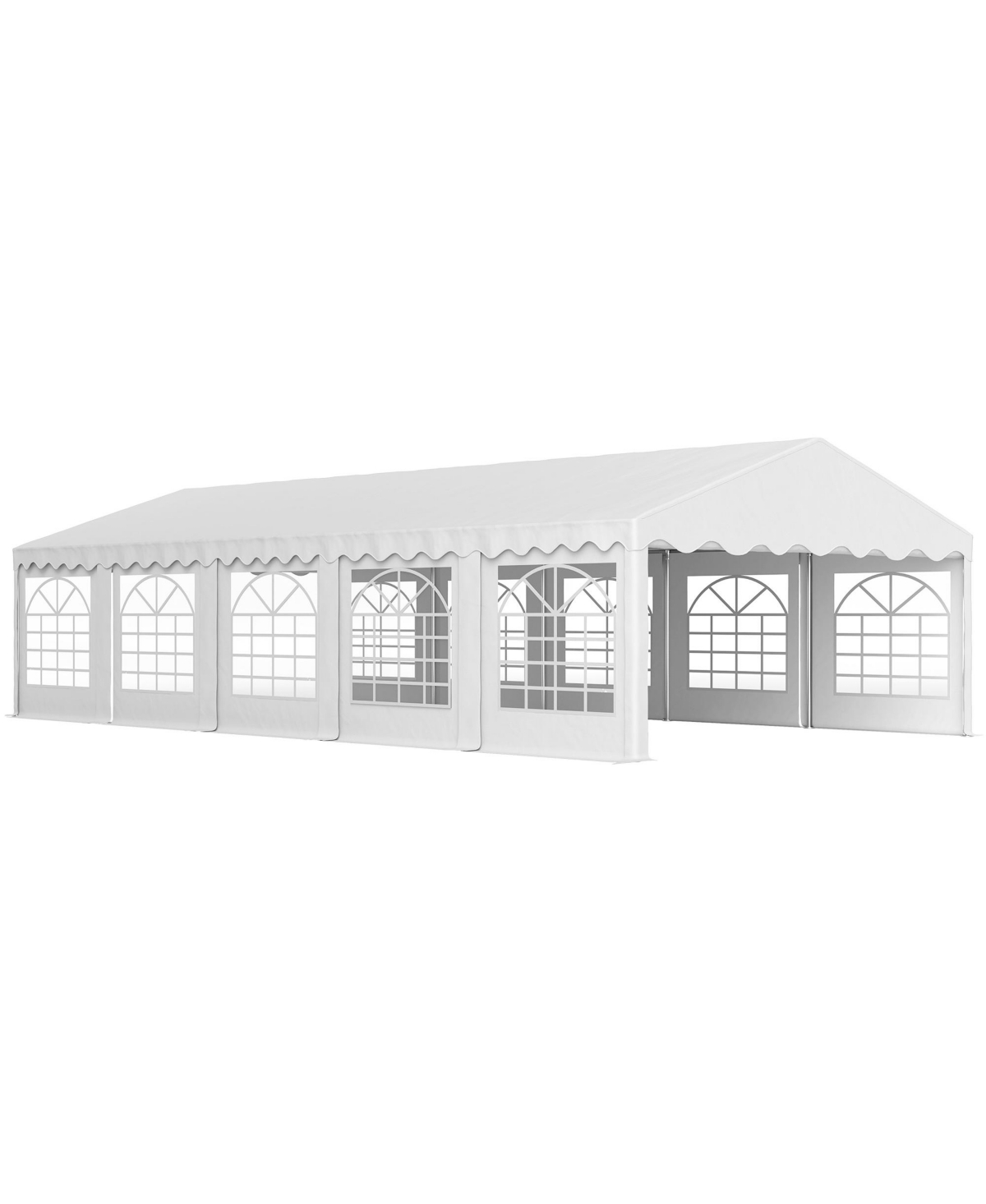 16.5' x 33' Party Tent Canopy with Removable Sidewalls, - White and blue