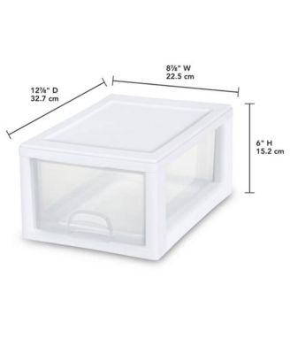30 Qt Clear Plastic Stackable Storage Bin w/ Latch Lid, White (6 Pack)